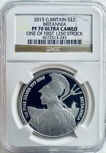 最高鑑定 2020年 イギリス ブリタニア ポンド銀貨 NGC PF70 ULTRA CAMEO ONE OF FIRST 1250 STRUCK！