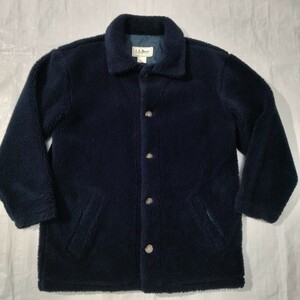 80〜90's L.L.Bean エルエルビーン パイル　フリース ボア ボタン　usa製 コーチ ジャケット coach jacket navy ネイビー　カバーオール 