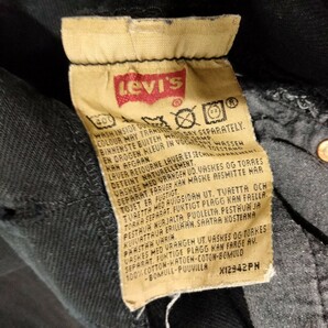 リーバイス 501 0165 Levi's black denim jeans ブラック デニム ジーンズ UK 英国製 34x30 スーパーブラック ジェットブラック 後染 黒 の画像9