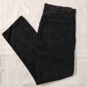 FADED GLORY 5ポケット デニムパンツ ジーンズ ブラックデニム black DENIM　36 後染　黒　墨黒　フェイデッド　グローリー　厚地　5pocket