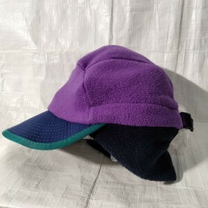 patagoniaパタゴニア シンチラ ダックビル M アメリカ　usa製 フリース キャップ ビンテージ　vintage fleece cap duckbill 92年 パープル