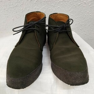 サンダース 9 1/2 チャッカ スエード ブーツ オリーブ　olive CHUKKA SANDERS 英国製 loden HI TOP CHUKKA　PLAYBOY CHUKKA　プレイボーイ