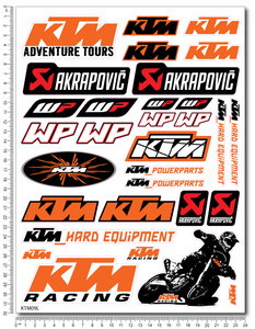 ★送料無料★KTM Sponsor offroad Akrapovic バイク ステッカー シール デカール