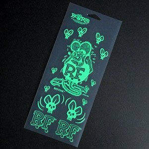 ラットフィンク ステッカー RatFink スカルフライ 転写式 グリーン＿SC-RDF035GR-MON