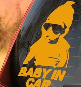 [カロカック]BABY IN CAR シール ちょいワル 赤ちゃん ベビーインカー ステッカー 赤ちゃんが乗ってます 赤ちゃん乗車中