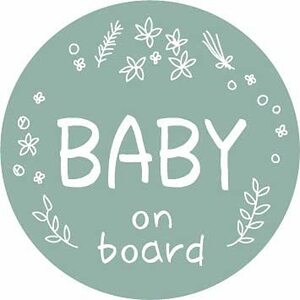 Baby Kids on Board 防水ステッカー シンプルデザイン 円形 直径12.5cm natural_02 (ブルー, Baby)