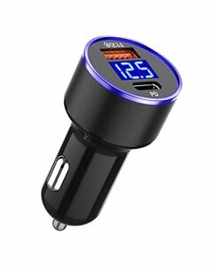 カーチャージャー type-c 車載 シガーソケット USB C 急速充電器 2ポート PD 20W QC3.0 18W 合計38W 12V/24V車対応