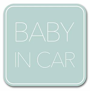 ベビーインカー マグネット【 シンプルデザイン 】Baby in car 赤ちゃん乗っています Baby On Board ステッカー サイン グリーン