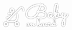 【日本製】BABY ON BOARD ステッカー シール 耐水 耐候 屋外用 マットホワイト 2枚