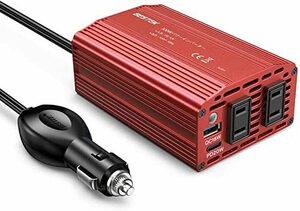 BESTEK インバーター シガーソケット コンセント 300W PD DC12VをAC100Vに変換 USB1ポート PD1ポート搭載 PD出力対応 12V車専用