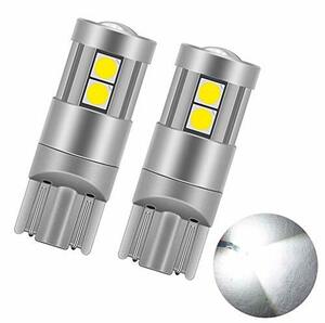 爆光 T10 LED ポジションランプ/ルームランプ/ナンバー灯 3030LED素子 DC12V-24V 恒流 ホワイト 2個