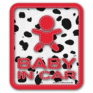 ダルメシアン柄 BABY IN CAR ベビーインカー ステッカー 赤ちゃんが乗ってます セーフティーサイン