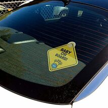 cobalt planet BABY ON BOARD 車用 サイン セーフティーサイン CHILD IN CAR 吸盤タイプ 内貼り 2枚セット 子供が乗ってます_画像3