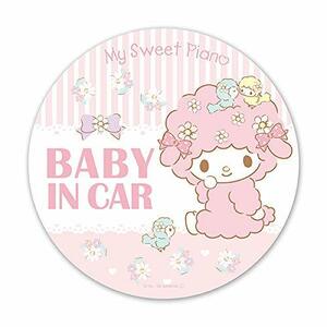 マイスウィートピアノマグネットステッカー スタンダードデザイン【BABY IN CAR】BABY丸型15cm