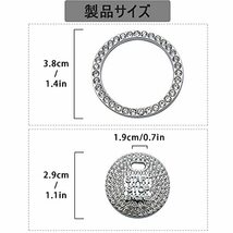 エンジン スタートボタン リング ラインストーン ボタン カバー リング 車用アクセサリー 2点セット_画像2