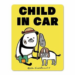 パンダと犬【CHILD IN CAR】車マグネットステッカー パンダと梅吉 チャイルドインカー