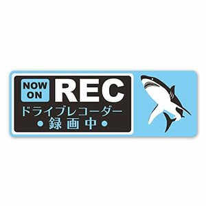 反射スリム型 シャーク【NOW ON REC】ドライブレコーダー録画中 反射マグネットステッカー ドラレコステッカー