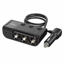 ZUKIDA 120W USB-C車載充電器 6 in 1車用充電アダプター12V/24V Type-CとPD36W USB充電ポート2個+QC3.0充電ポート1個 LED電圧表示 DC_画像1