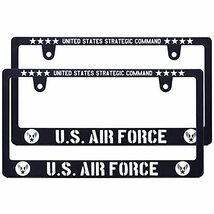 【新法規 車検対応品】AIR FORCE ナンバーフレーム ブラック 艶消し 黒 アメリカ空軍 ライセンスフレーム 車用 (黒_画像1