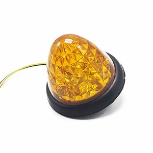 Wellvie サイドマーカー カラーレンズ アンバー LED 24V 10個セット 汎用 防水 16連 マーカーランプ クリスタルカットリフレクター搭載