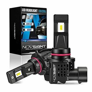 NOVSIGHT HB3 バイク/車用led ヘッドライト ハロゲンより200％以上の明るさ 55W±10％セット 6500K DC9-32V 無極性 LEDチップ搭載