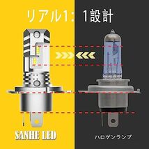 SANHE H4 Hi/Lo LEDヘッドライト 車用 車検対応 高輝度LEDチップ搭載 爆光 6倍明るさUP 純正ハロゲンと発光点一致 高輝度6500K 12V車対応_画像5