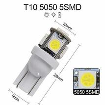 T10 LED 車用 ライト 5SMD W5W ウェッジ球 車内ランプ 194 168 2825 5050 5チップ LEDサイドライト ポジション ナンバー ルームランプ_画像2