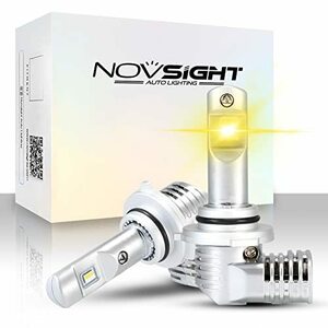 NOVSIGHT フォグランプ LED HB3/9005 イエロー 高輝度 3000K led フォグ 爆光 10000LM 黄色 LEDチップ搭載 50W ハロゲンサイズ型