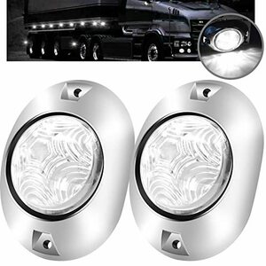 X-STYLE サイドマーカー LED 12V 24V 白 5連LED マーカーランプ トラック用 車幅灯 トレーラー バス タンクローリー デコトラパーツ 電飾