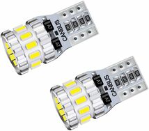 T10 LED 爆光 ホワイト 2個 キャンセラー内蔵 LED T10 車検対応 3014LEDチップ18連 12V 車用_画像1