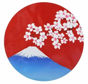 ステッカー屋Donperi 富士山 桜 マグネットステッカー 13cm×13cm カーステッカー 防水 屋外対応 車用