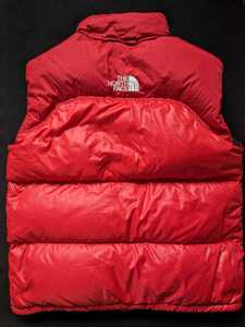  The North Face center Logo npsi down vest L size 700 red color red 90s prompt decision THE NORTH FACE