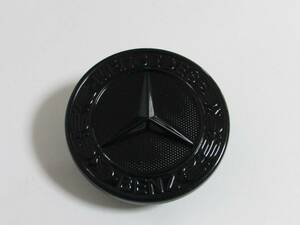 Mercedes Benz メルセデス ベンツ ボンネット バッチ エンブレム グロスブラック ジェットブラック 艶有り 56mm