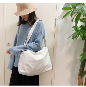  shoulder bag diagonal .. canvas white plain lady's men's standard Korea 