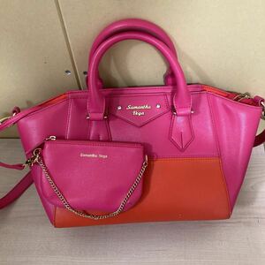 8848 Samantha Vegasa man sa Vega shoulder bag Mini pouch attaching pink orange 
