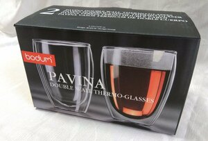 未使用品 ★BODUM ボダム PAVINA パヴィーナ★ ペア ダブルウォール グラス 350ml 耐熱グラス 01515