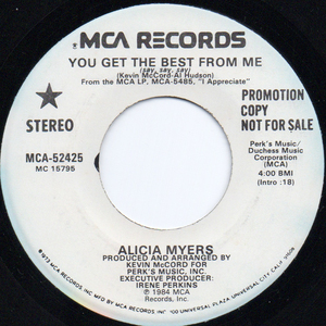 [7] '84米Promo / Alicia Myers / You Get The Best From Me (Say, Say, Say) / MCA Records / MCA-52425 / Soul / Funk / Disco