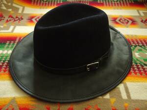 Ashbury Hats Summit LEATHER AND WOOL HAT кожа x шерсть фетр fe гонг шляпа Vintage Vintage 20'S 30'S 40'S 50'S