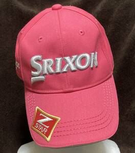 ほぼ未使用の美品!!ゴルフ(GOLF)キャップ♪[ダンロップ/スリクソン SRIXON]シックなピンク色CAP/スナップバック帽子/フリーサイズ(56-60cm)