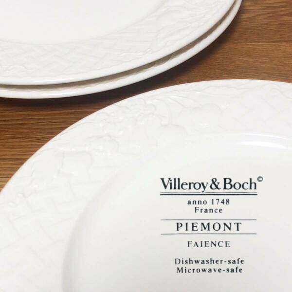 ★即決★ villeroy&boch anno 1748 france piemont ビレロイボッホ プレート ホワイト アイボリー さくらんぼ 廃盤 ドイツ フランス 蚤の市