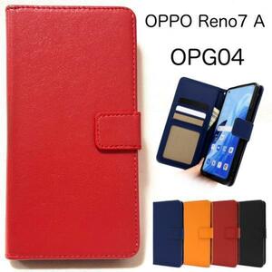 OPPO Reno7 A OPG04 オッポ スマホケース カラーレザー手帳型ケース
