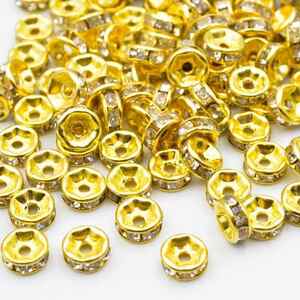  beads Club long Dell meta ruby z spacer gold flat type 45 piece 6mmmeta ruby z bracele metal fittings metal beads parts 