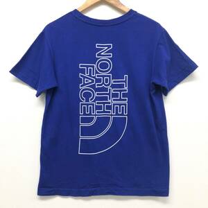 □THE NORTH FACE 半袖Tシャツ 150 青 ノースフェイス キッズ バックプリント NTJ32027 Sビッグルートティー 複数落札同梱OK B231005-302●