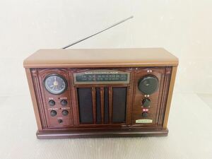 COLUMBIA／コロムビア　レトロ調　FM・AMラジオ　 GP-630 音聴箱(おとぎばこ)　ワイドFM対応　受信良好