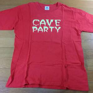 ザ・クロマニヨンズ CAVE PARTY Tシャツ SIZE:M-Lくらい 赤 送料215円～の画像1