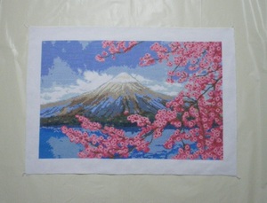  Cross stitch final product Mt Fuji 