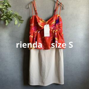 【新品未使用】RIENDA 異素材 華やか花柄キャミソール トップス 丈長