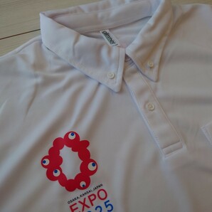 送料無料 EXPO2025 LL 自宅保管未使用品 ポロシャツ 万博 glimmer ミャクミャク エキスポ グリマー 白の画像2