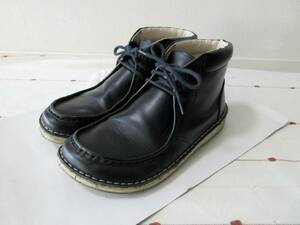 BIRKENSTOCK footprints Birkenstock foot pudding tsu39 short boots 25cm black black leather original leather L8-M6 men's 