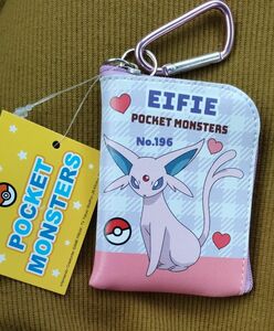 ポケモン ミニポーチ カラビナ付きL字ミニミニポーチ エーフィ 　新品